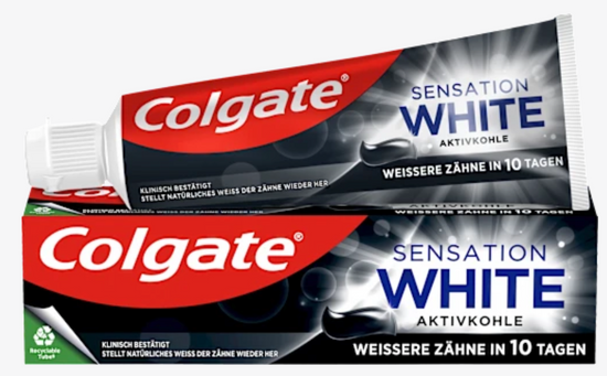 Colgate - Dentifrice Sensation White charbon actif, 75 ml
