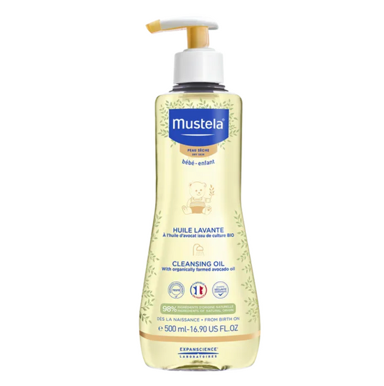 Mustela - BÉBÉ - Huile Lavante à l’avocat - Peau Sèche, 500ml