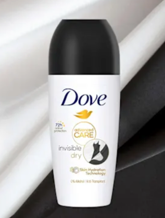 Dove - Anti-transpirant Déodorant Roll-on Advanced Care Invisible Dry, 50 ml