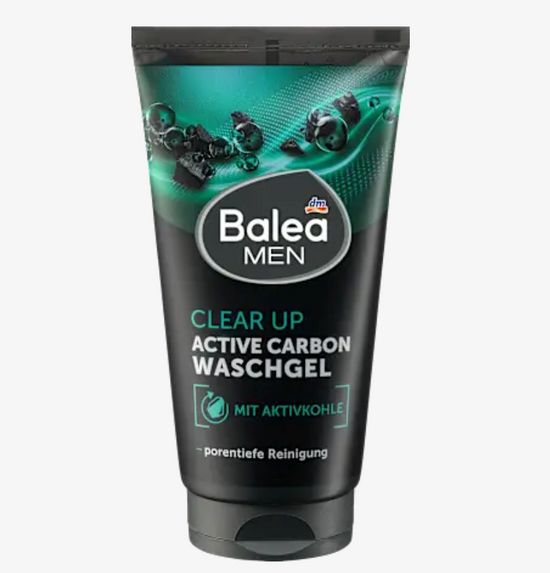 Balea - Gel nettoyant visage  Clear Up Active Carbon, 150 ml