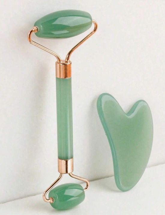 Ensemble Rouleau  & Gua Sha – 2 pièces