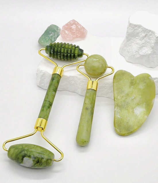 Set de Massage Facial en Jade – 3 pièces