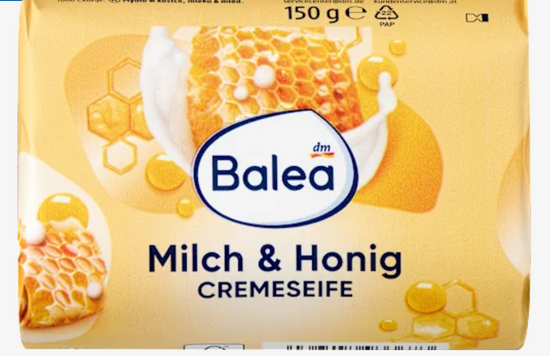Balea - Savon solide crème Lait & Miel, 150 g