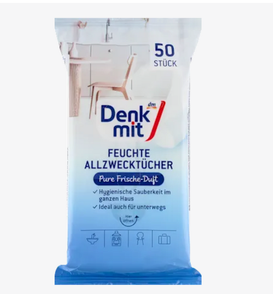 Denkmit - Lingettes multi-usages humides Pure Fraîcheur, 50 pièces
