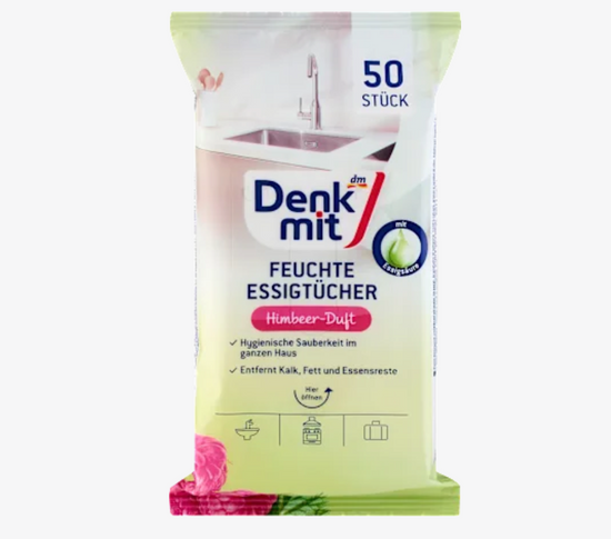 Denkmit - Lingettes au vinaigre humides Framboise, 50 pièces