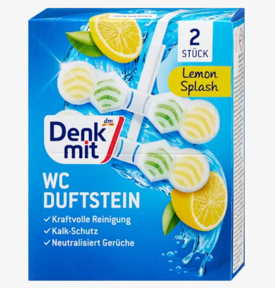 Denkmit - Bloc désodorisant WC Lemon Splash, 2 pièces